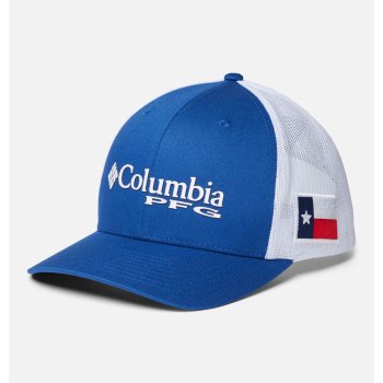 Columbia PFG Mesh Snap Back Ball - Texas, Gorras Azules Blancos Para Mujer | 921708-CBM